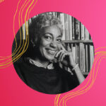 circle image of june jordan surrounded by pink