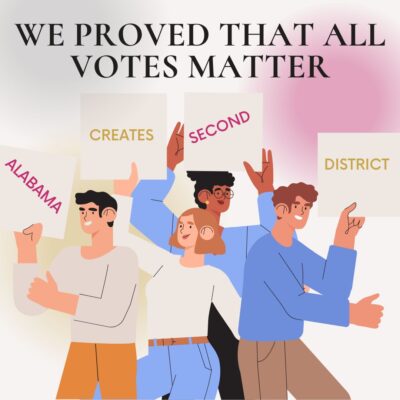 people with signs alabama creates second district